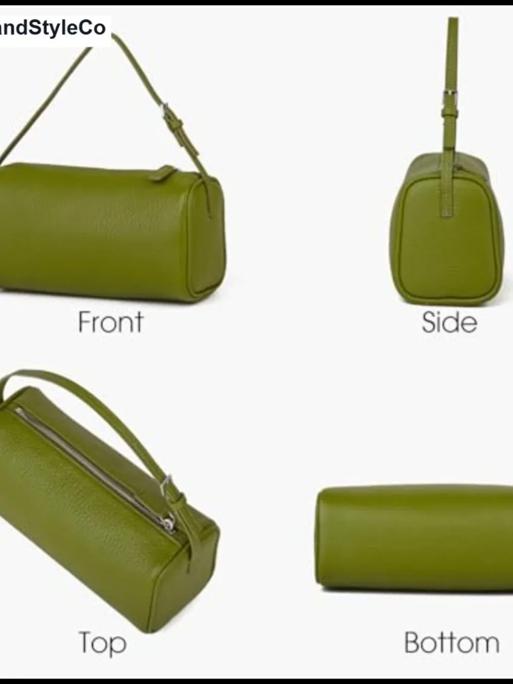Full-Grained Leather Crossbody Hobo Bag with Adjustable Strap Small